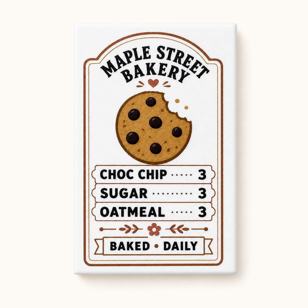 Maple Street Bakery Menu Board - 2x3
