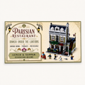 Parisian Restaurant Billboard - 8x16