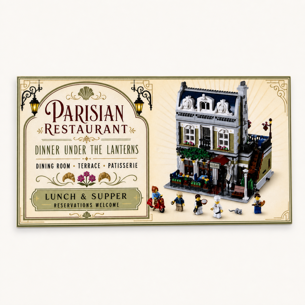 Parisian Restaurant Billboard - 8x16